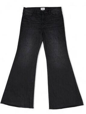 Frame Le Easy Flare Tilt High Rise Stretch Black Jeans Women’s Size 33 Raw Y2K
